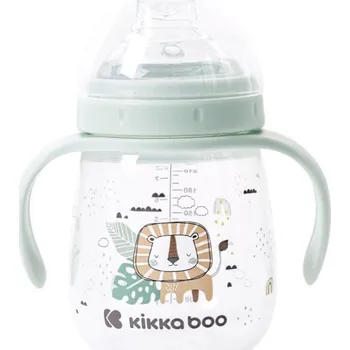 dětská jídelní sada KikkaBoo Hrnek se silikonovým pítkem 240ml 6m+ Savanna Mint