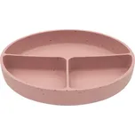KikkaBoo Talíř dělený s přísavkou Platinum Silicone Blush
