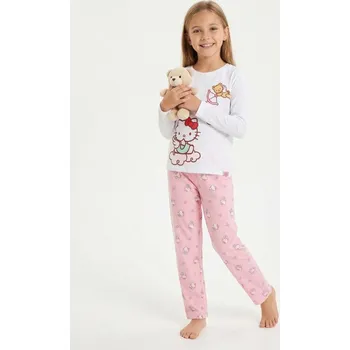 Dívčí oblečení Sinsay - Dvoudílné bavlněné pyžamo Hello Kitty - bílá - 575GT-00X - 575GT-00X-134