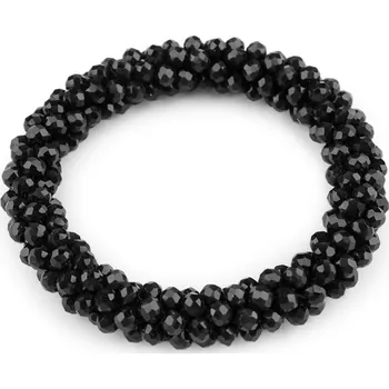 Náramek Náramek / gumička z broušených korálků - černá