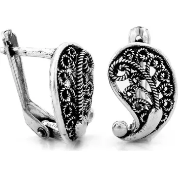 Náušnice Stříbrné náušnice 925 s prolamovaným moderním vzorem a anglickým zapínáním