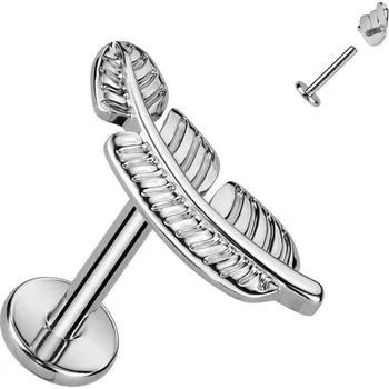 Piercing Atreya Titanová labreta s vnitřním závitem Ikar Barva: Stříbrná, Velikost: 1,2 mm, Délka / Průměr: 6 mm