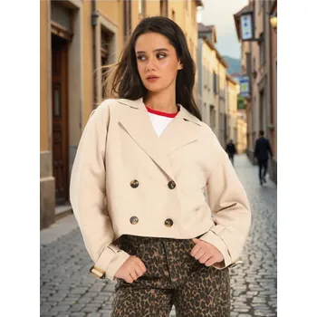 Dámský kabát Sinsay - Trenčkot - béžová - 586DA-08X - 586DA-08X-XXL