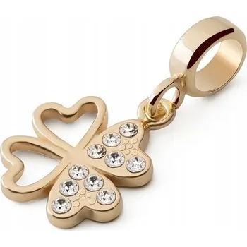 Přívěsek Přívěsek typu beads – čtyřlístek se zirkony, pozlacený