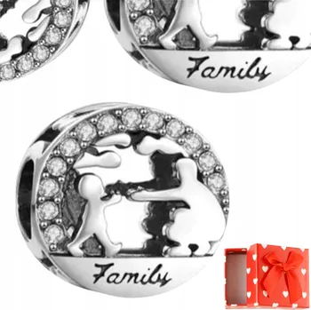 Přívěsek Charms FAMILY rodina miluji svou rodinu stříbrný přívěsek s925 + KRABIČKA