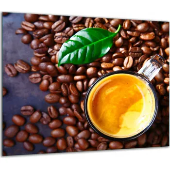 Obraz SKLENĚNÁ OCHRANNÁ DESKA NA SPORÁK 60x52 KÁVA