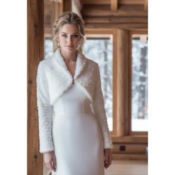 Dámský kožich Svatební kožíšek - bílý: BF-203 Vybraná velikost: S