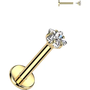 Piercing Atreya Titanová labreta s vnitřním závitem Lucie Barva: Zlatá, Velikost: 1,2 mm, Délka / Průměr: 8 mm