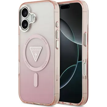 Pouzdro na mobilní telefon Guess IML Gradient Triangle Logo MagSafe iPhone 17 růžová