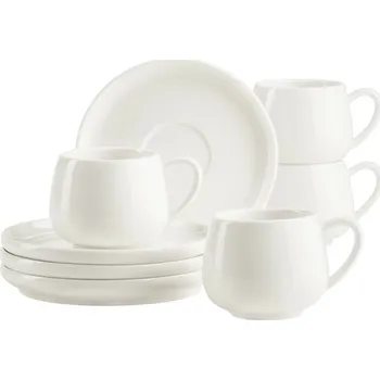 Mäser Sada espresso šálků s podšálky 4 ks TAYA – 110 ml, bílá