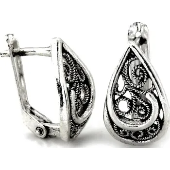 Náušnice Stříbrné náušnice 925 moderní design prolamované anglické zapínání