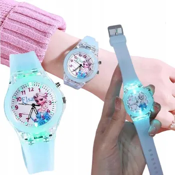 Hodinky Dívčí hodinky FROZEN LED ELSA svítící ANNA pro holčičku