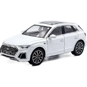 autíčko Audi Q5 kovový model hračka na baterie světla zvuk 1:24 Bílá