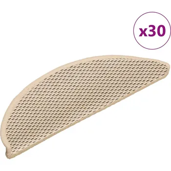 Nášlap na schod Samolepicí rohože na schody Sisal-Look 30 ks 56x17x3 cm Berber - 8721288459886