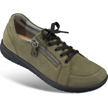 Dámská zdravotní obuv Dámské tenisky se šněrováním i zipem, nubuková useň, olivová: 42