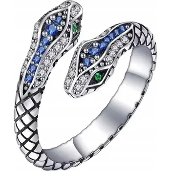 Prsten Prstýnek stříbrné barvy dárek zmije had