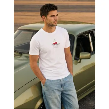 Sinsay - Bavlněná košilka s potiskem - bílá - 259HL-00X - 259HL-00X-XS