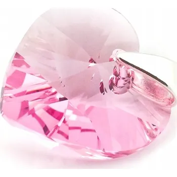 Přívěsek Přívěsek stříbrný 925 s krystaly Swarovski Srdce 14mm Light Rose