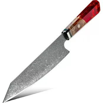 Damaškový kuchyňský nůž KU 20019 Chef/Červená/33,8cm