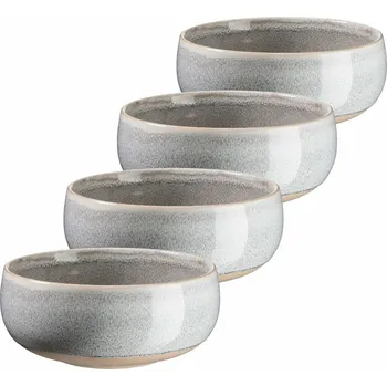 Talíř Mäser Sada polévkových misek 4 ks AQUATA – 14 cm, šedá