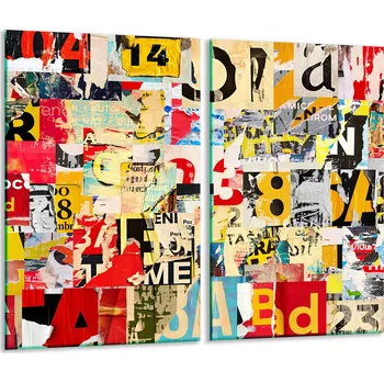 Obraz SKLENĚNÁ DESKA NA KRAJOVÁNÍ 2x 30x52 POP ART Tvrzené Sklo KUCHYNĚ 7v1