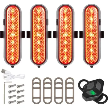 Příslušenství pro elektrokoloběžku Červená nabíjecí směrová světla s dálkovým ovládáním – sada 4 ks