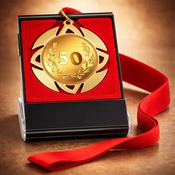 Originální zlatá medaile k 50. narozeninám v dárkové krabičce