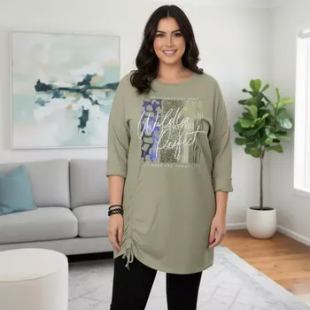 Dámská tunika Dámská khaki bavlněná tunika T1347