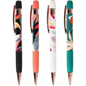 Gelová propiska s květinovým vzorem modré (24 ks) STRIGO