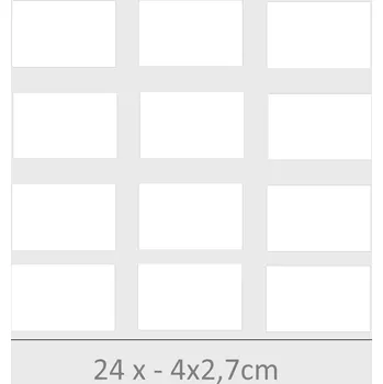 Papír Označto Sada štítků / nálepek, štítek bílý "OBDELNÍK" - 24ks