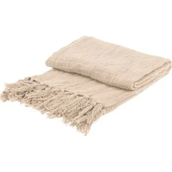 Přehoz na lůžko Přehoz natur s třásněmi 130x170 cm