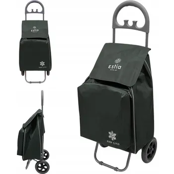 Nákupní vozík na kolečkách s prostornou nákupní taškou a termo kapsou 40L