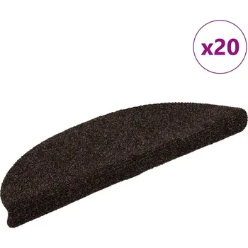Nášlap na schod Schodové rohože samolepicí 20 ks 56 x 17 x 3 cm hnědé půlkulaté - 8721288457936