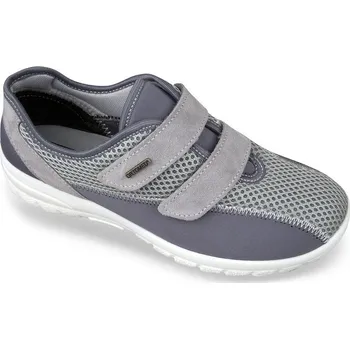 Dámská zdravotní obuv Dámské lehké textilní ortopedické tenisky šedé 4009 (1-05-77 suchý zip Ortomed )