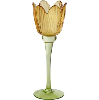 Svícen Butlers TULIP Svícen na čajovou svíčku 23 cm - žlutá