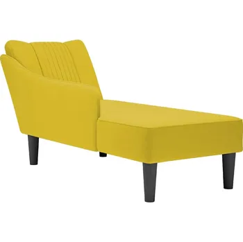 Pohovka Lenoška s pravou područkou žlutá samet - 8721102822667