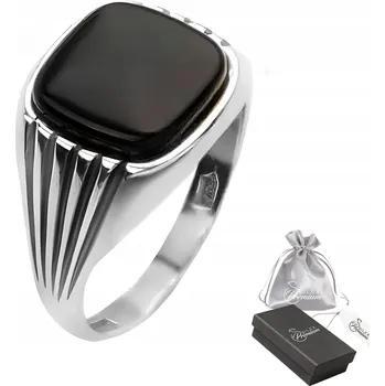 Prsten Sygnet stříbro ryzost 925 Elegantní stylový prsten s černým onyxem | vel.