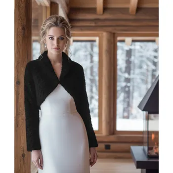 Dámský kožich Černý kožíšek BF-203 Vybraná velikost: XXL