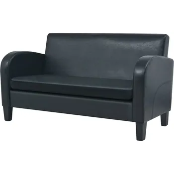 Pohovka 2místná pohovka z umělé kůže černá - 8718475589303
