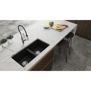 Granitový dřez Dvoukomorový granitový dřez Lavello černý