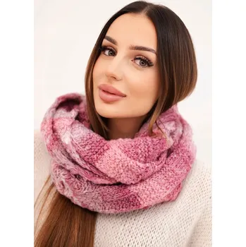 Nákrčník Nákrčník dámský vlněný melanžový měkký zimní KN20 tmavě růžový