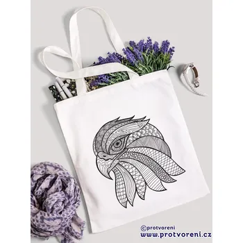 Nákupní taška Textilní taška k vybarvení, OREL, 41x37cm, BÍLÁ, 1 kus