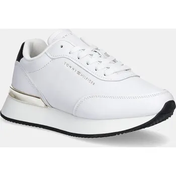 Pánská obuv Kožené tenisky Tommy Hilfiger CHIC FASHION RUNNER FW0FW08695 bílá 00X, EUR 36