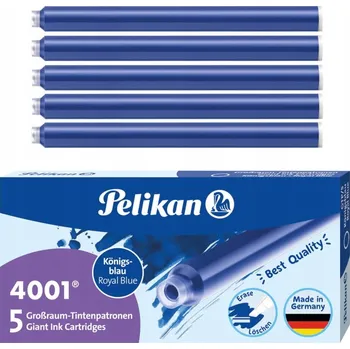 Bombičky Pelikan do plnicího pera, dlouhé, 5 ks, inkoust modrý 4001