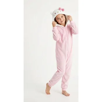 Dívčí spodní prádlo Sinsay - Flísové pyžamo onesie Hello Kitty - růžová - 137DP-30X - 137DP-30X-U11