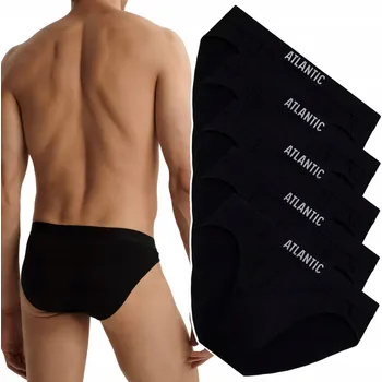 Slipy Pánské slipy Atlantic 5BMP-094 Slipy sportovního střihu, bavlněné, 5 kusů v balení - M