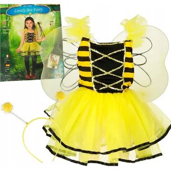 Karnevalový kostým Kostým včelka s čelenkou a křídly žlutý S