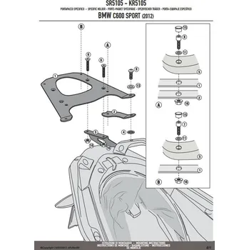 KAPPA nosič zadního kufru BMW C 600 SPORT (12-15) (plotna Monokey)