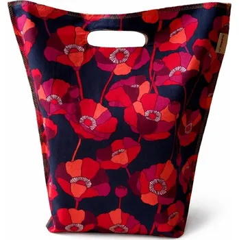 Jídlonosič Obědová taška velká - červené květy na tmavě modré Magsbags.cz