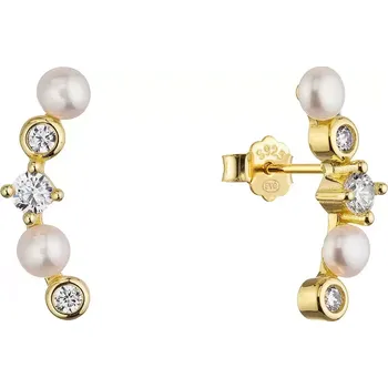 Náušnice Pozlacené náušnice s říčními perlami 21124.1